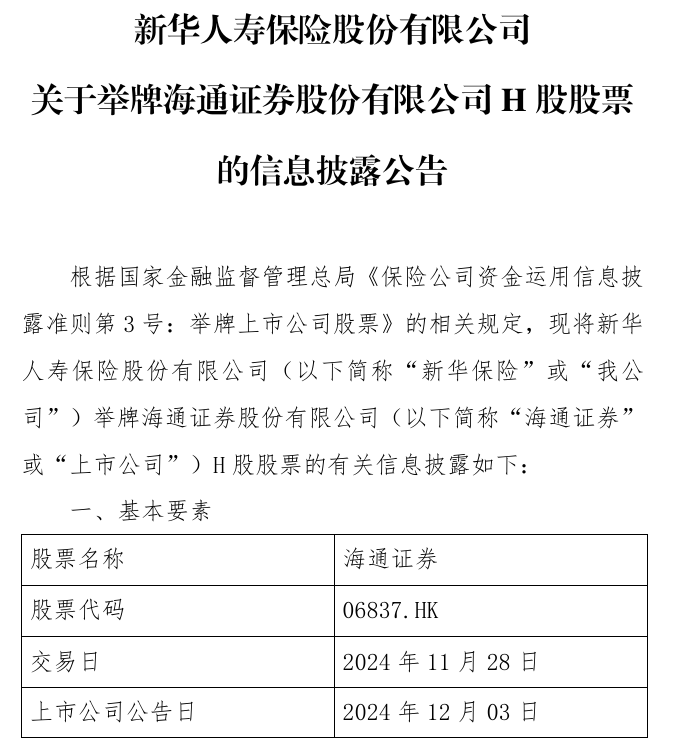 重大利好！券商龙头股，被险资举牌！